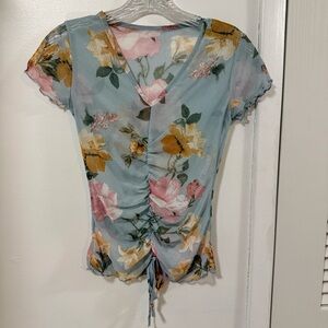 Mesh floral top